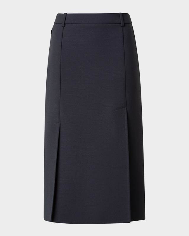 Double-Face Wool Pencil Skirt